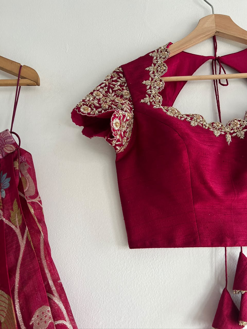 Magenta Kota Silk Lehenga