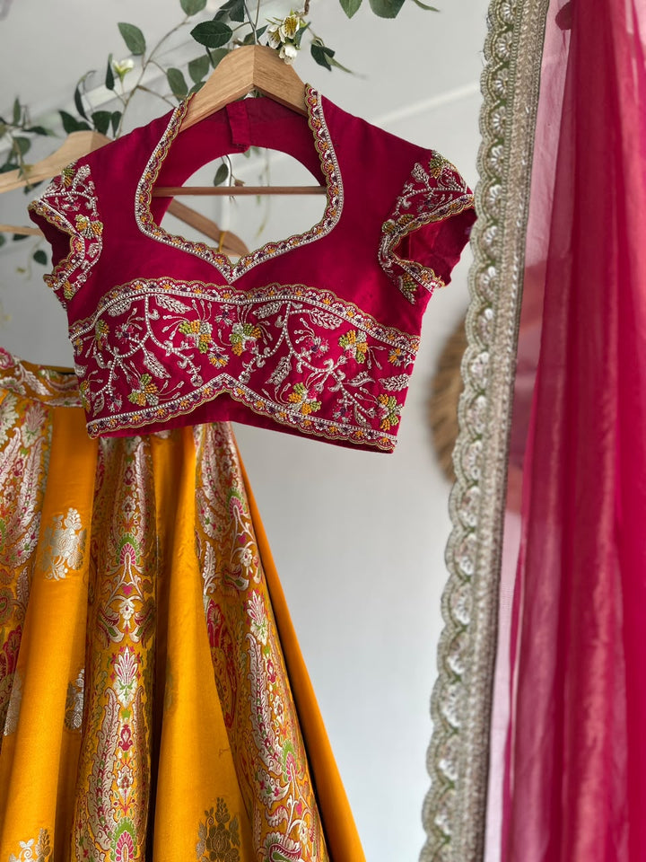 Yellow Banaras Silk Lehenga