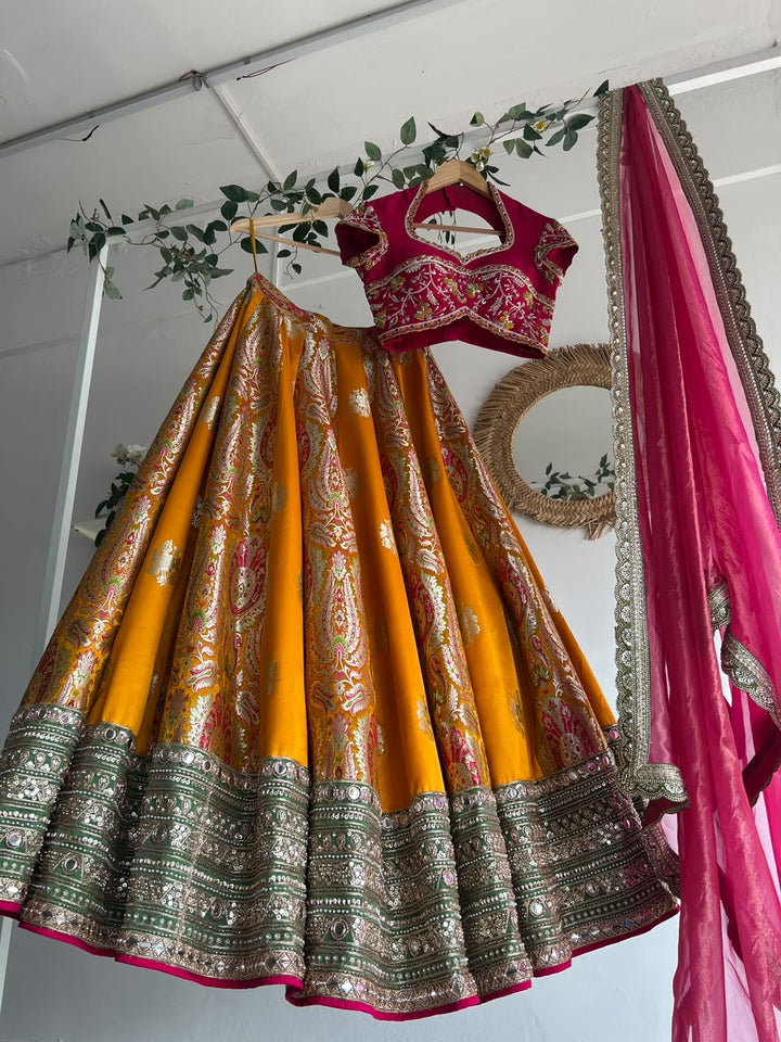 Yellow Banaras Silk Lehenga