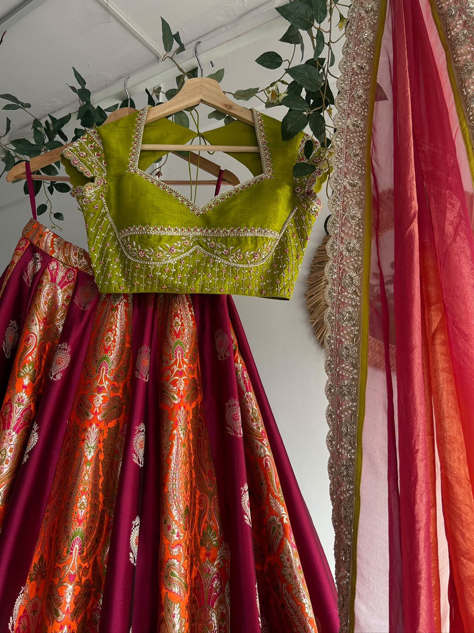 Multicolor Banaras Silk Lehenga