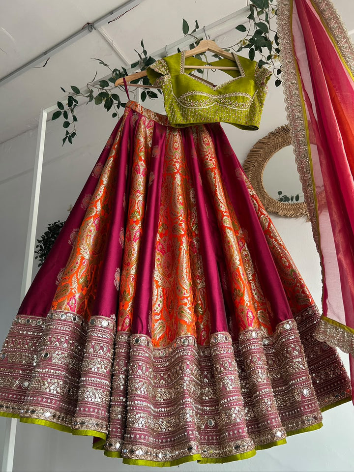 Multicolor Banaras Silk Lehenga