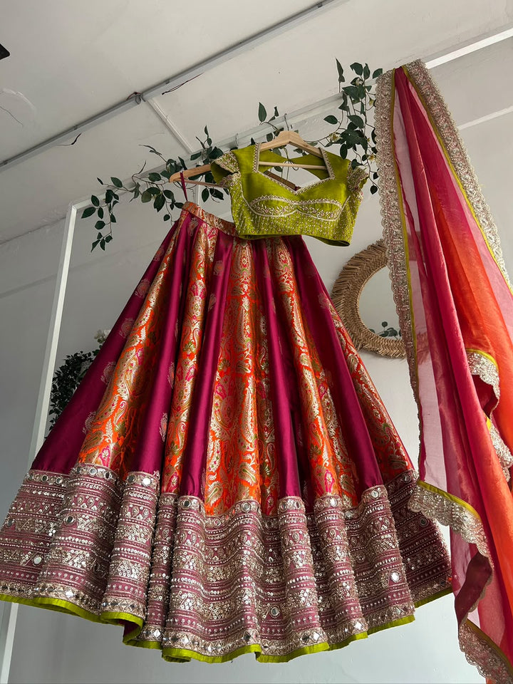 Multicolor Banaras Silk Lehenga