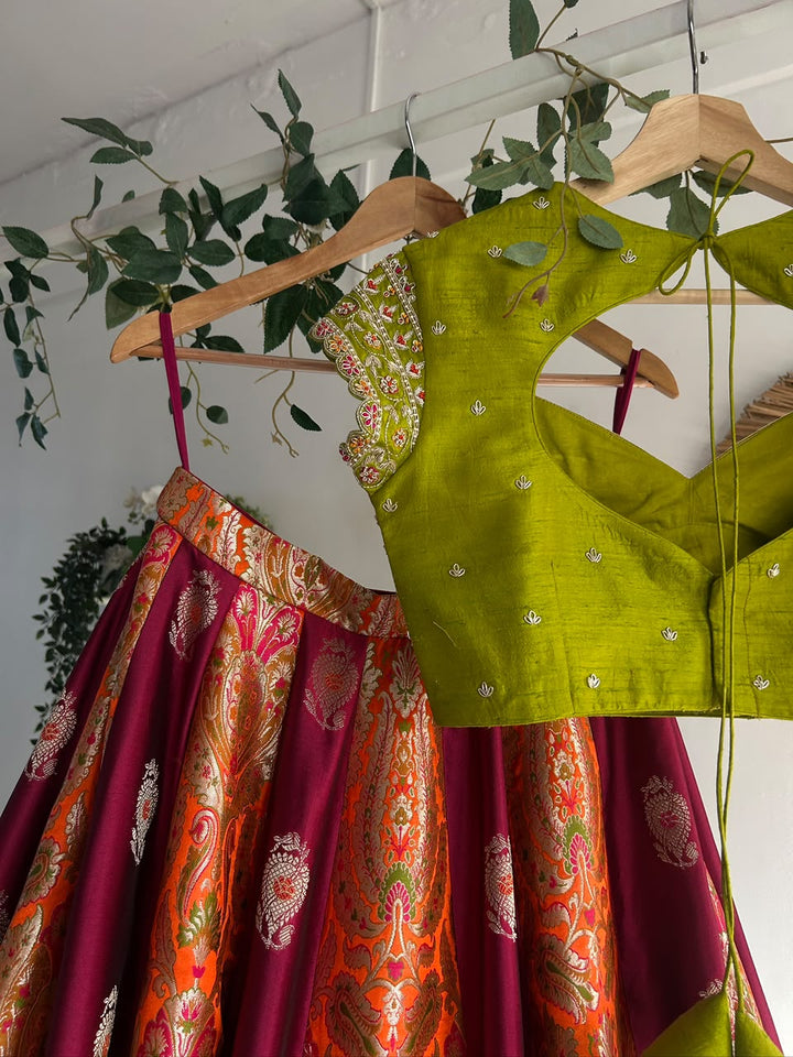 Multicolor Banaras Silk Lehenga