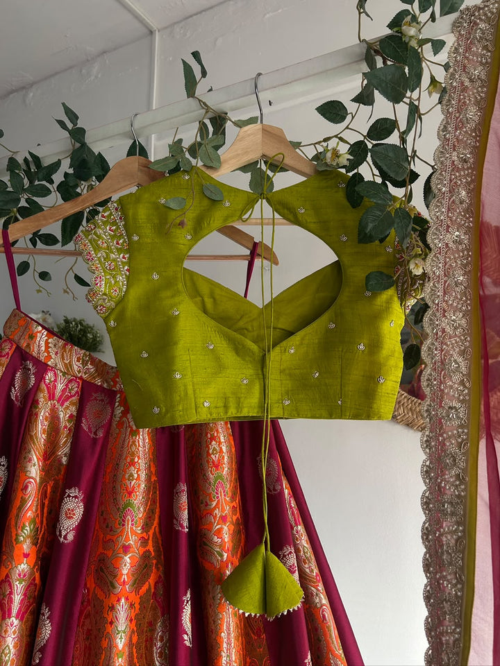Multicolor Banaras Silk Lehenga