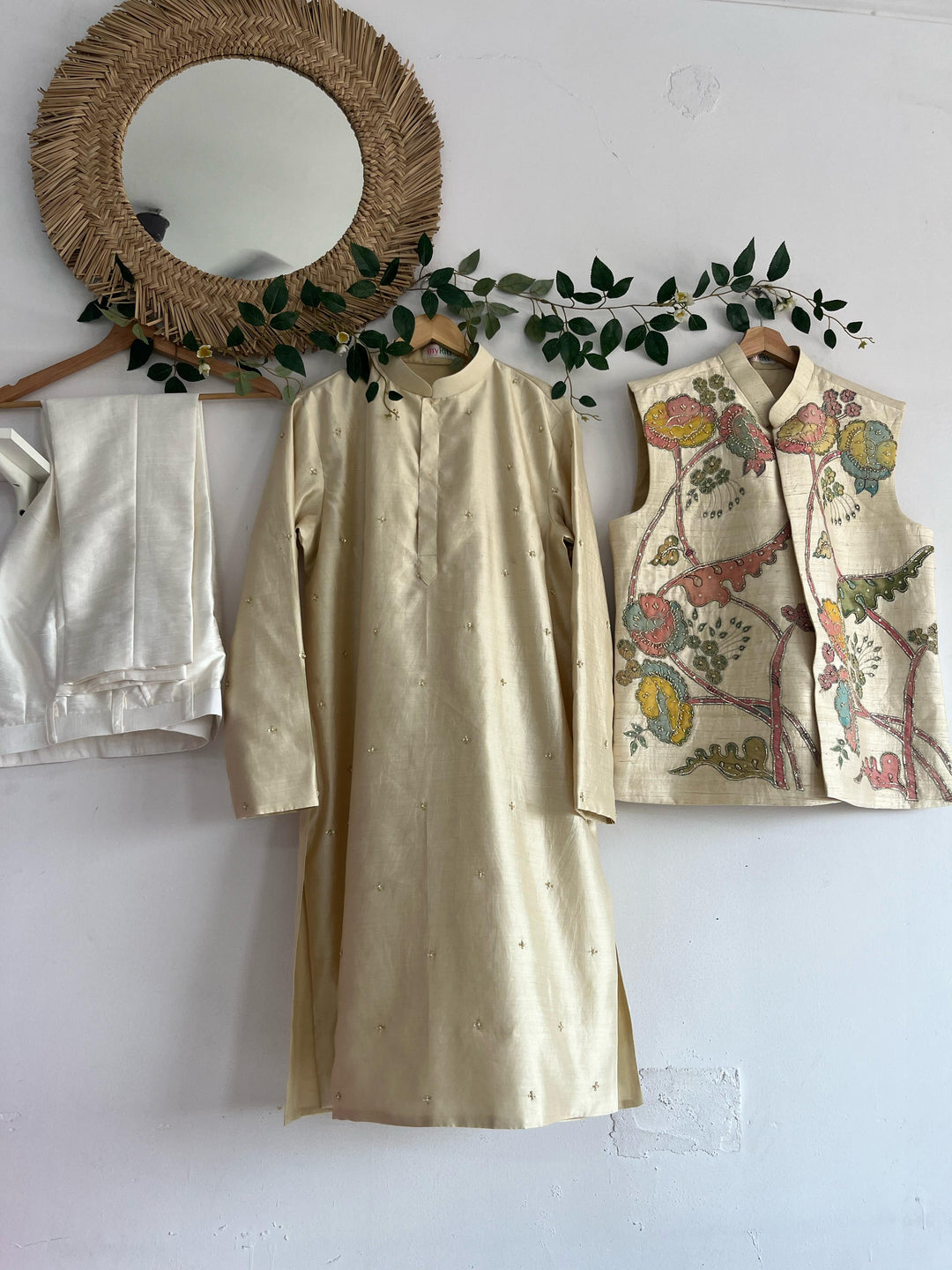 Offwhite Pen Kalamkari Jacket Set