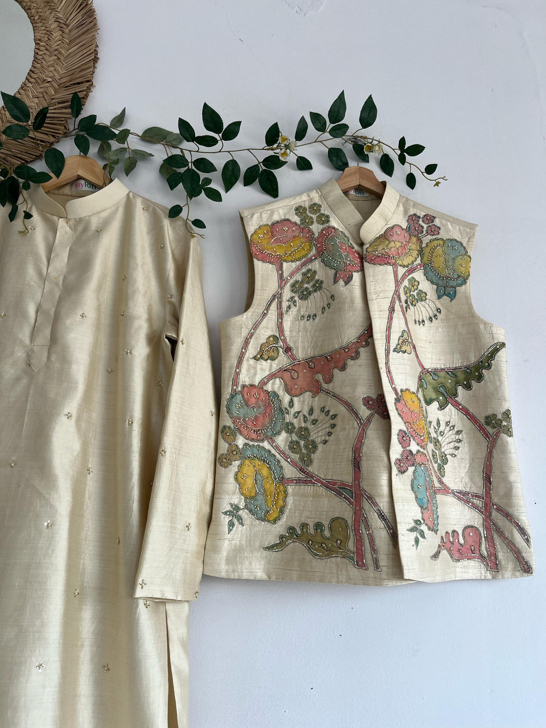 Offwhite Pen Kalamkari Jacket Set