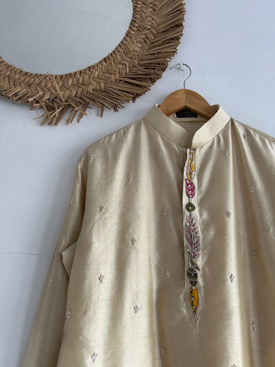 Cream Pen Kalamkari Kurta