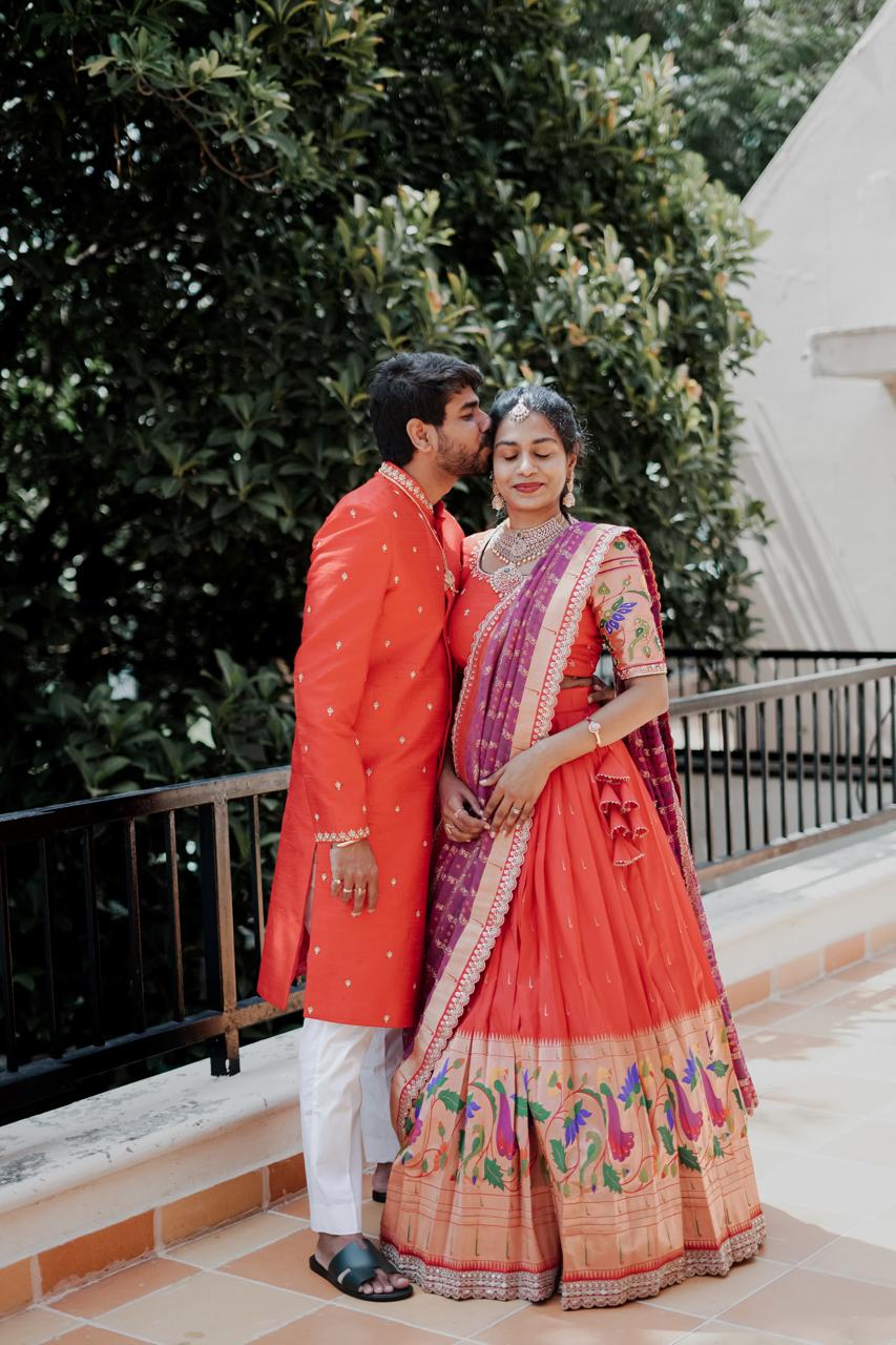 Couple Paithani Silk Outfit