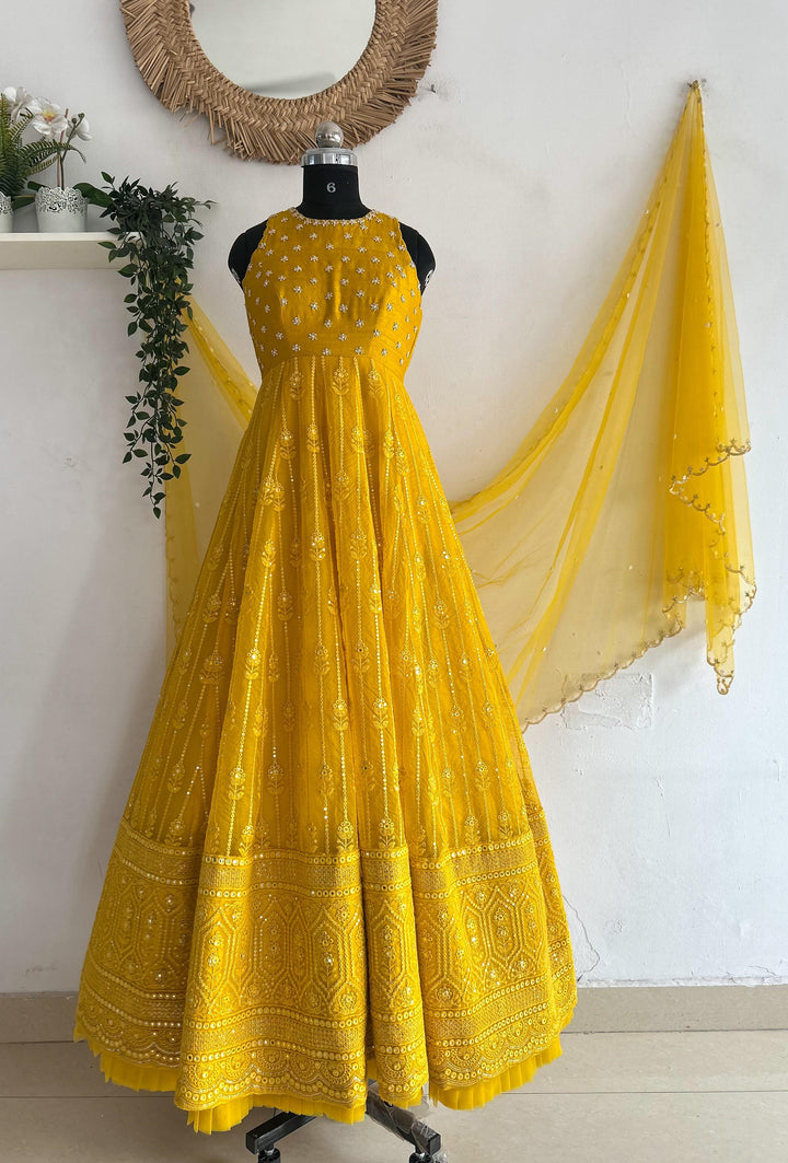 Yellow Chikankari Dress