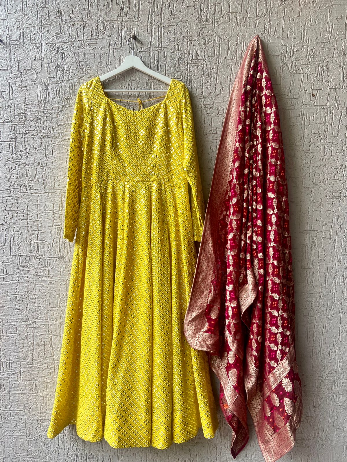Indian Designer Red Top Bottom Dupatta Set Embroidery Mirror Work Party  Dress | eBay
