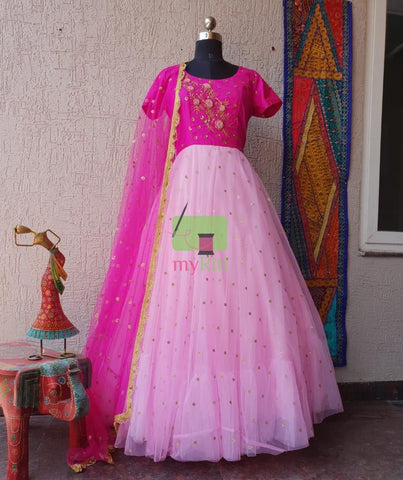Rani Pink Handwork Dress
