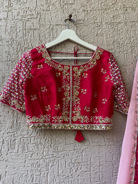 Exquisite Chikankari Lehenga from MyRiti, showcasing the intricate art of Lucknowi embroidery. Ideal for those seeking elegant and traditional Indian wear online.