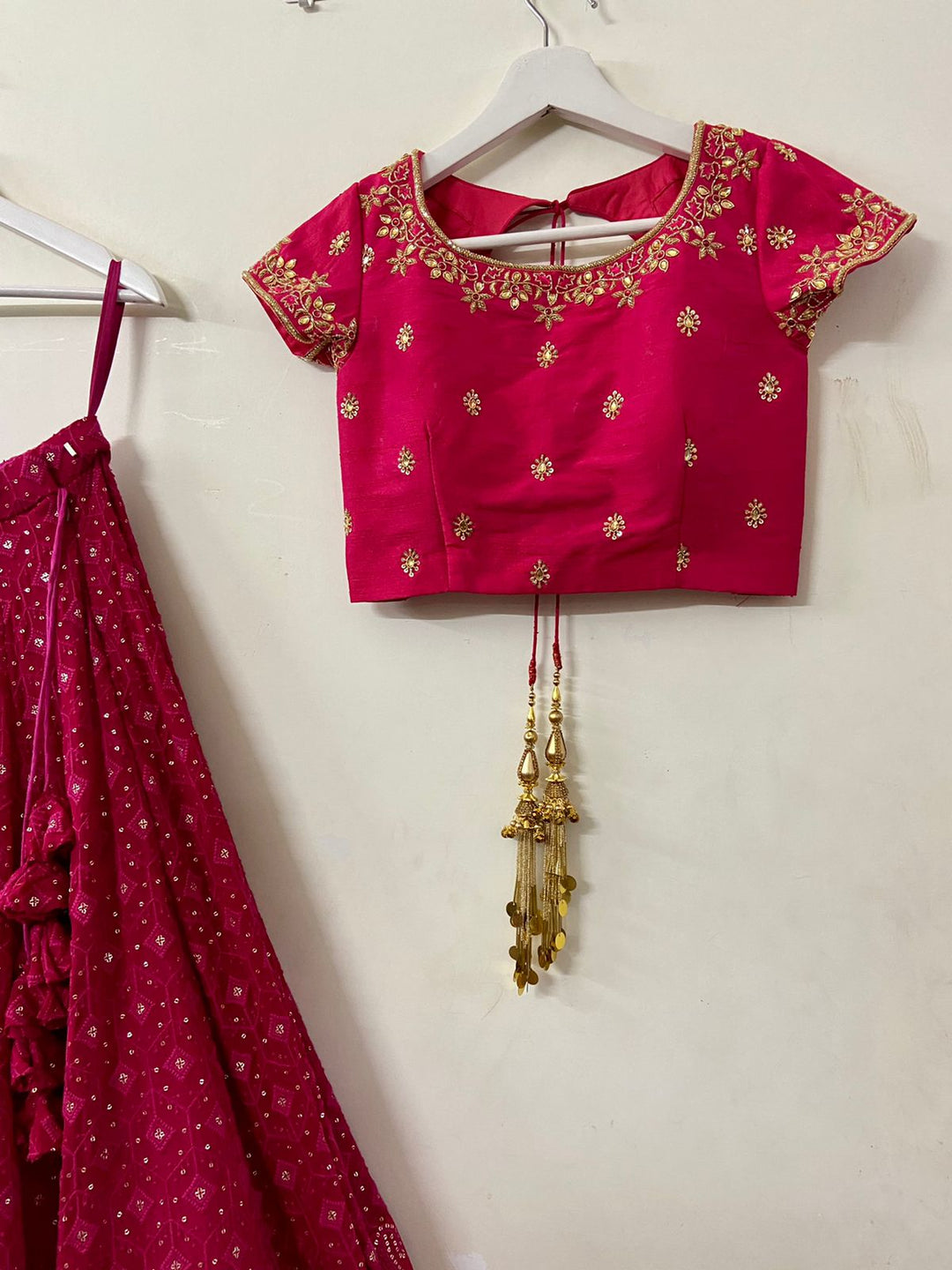 Pink Handwork Chikankari Lehenga