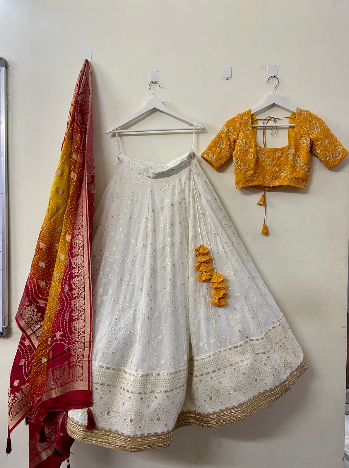 Tarun Tahiliani Womens Chikankari Embroidered Kalidar Lehenga With Dupatta  And Blouse in Surat at best price by Gori Suits - Justdial