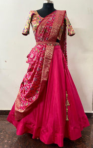 Pink Patola Silk Lehenga