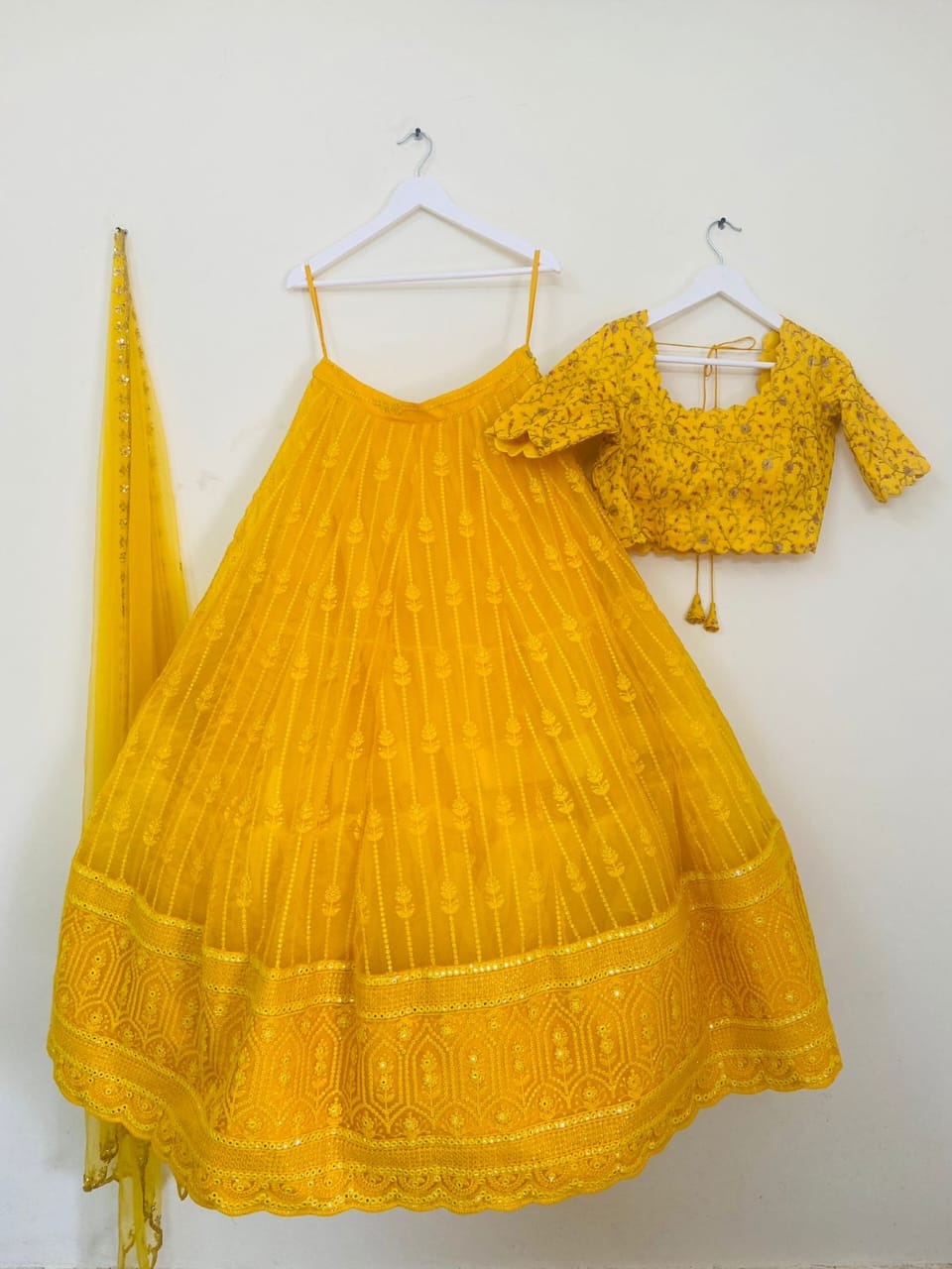 yellow chikankari lehenga – Ada Designer Chikan Studio