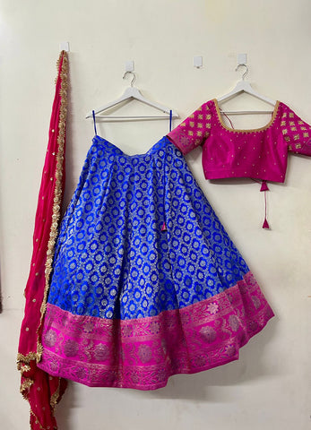 Blue Banaras Silk Lehenga