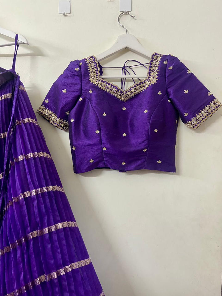 Purple Organza Silk Lehenga