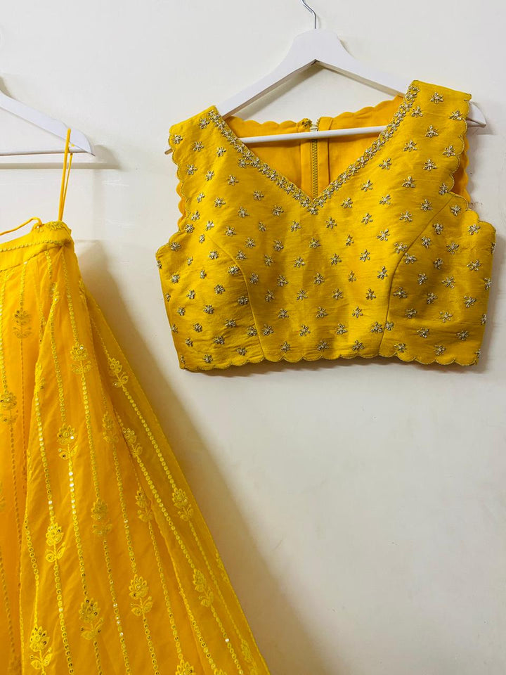 Yellow Chikankari Lehenga