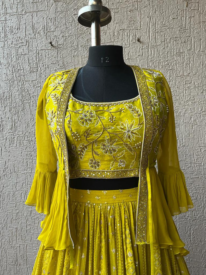 YellowishGreen Chikankari Lehenga