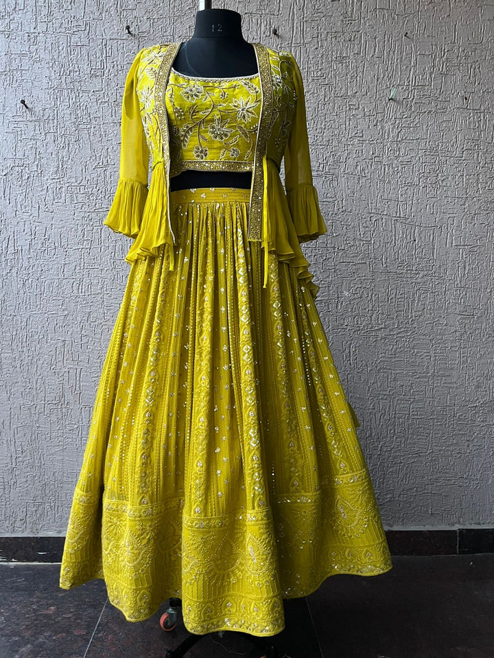 YellowishGreen Chikankari Lehenga