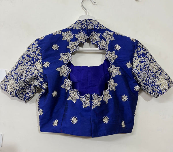 Eye-catching Blue and Red Kalamkari Silk Lehenga, showcasing traditional hand-painted designs, perfect for women seeking a unique and cultural party wear look.