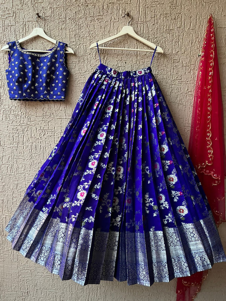 Purple Organza Silk Lehenga