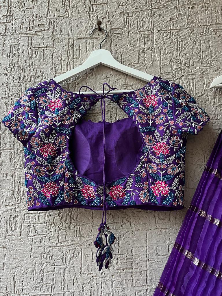 Purple Organza Silk Lehenga