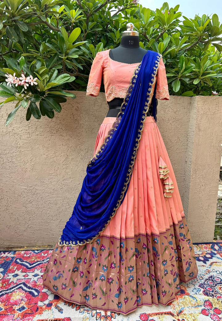 Pink Paithani Silk Lehenga