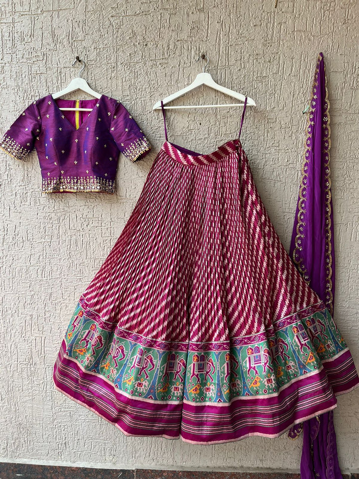 Purple Patola Silk Lehenga