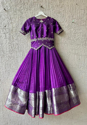 Purple Pure Mangalgiri Silk Dress