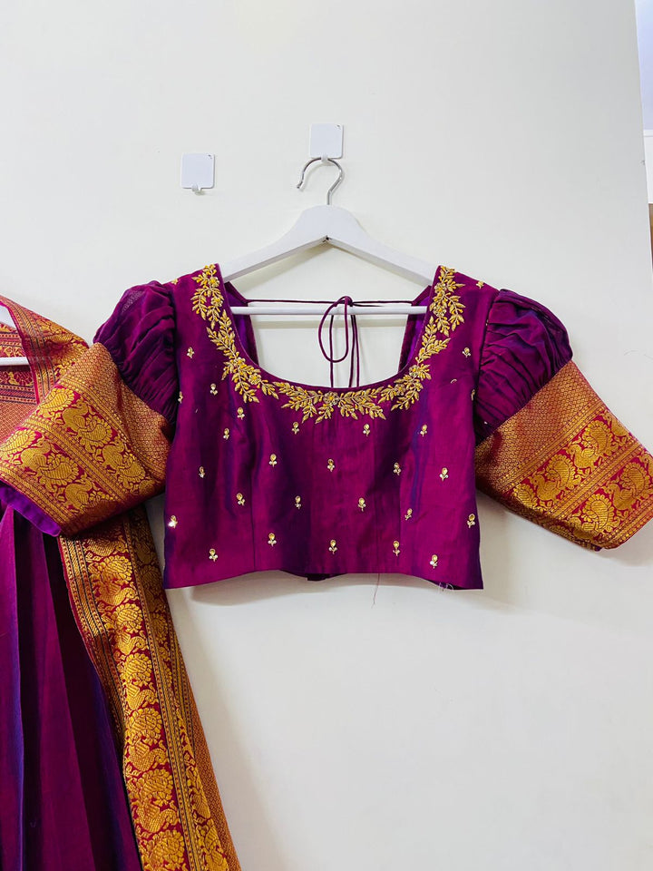 Magenta Narayanpet Lehenga