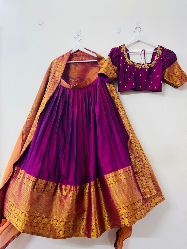 Magenta Narayanpet Lehenga