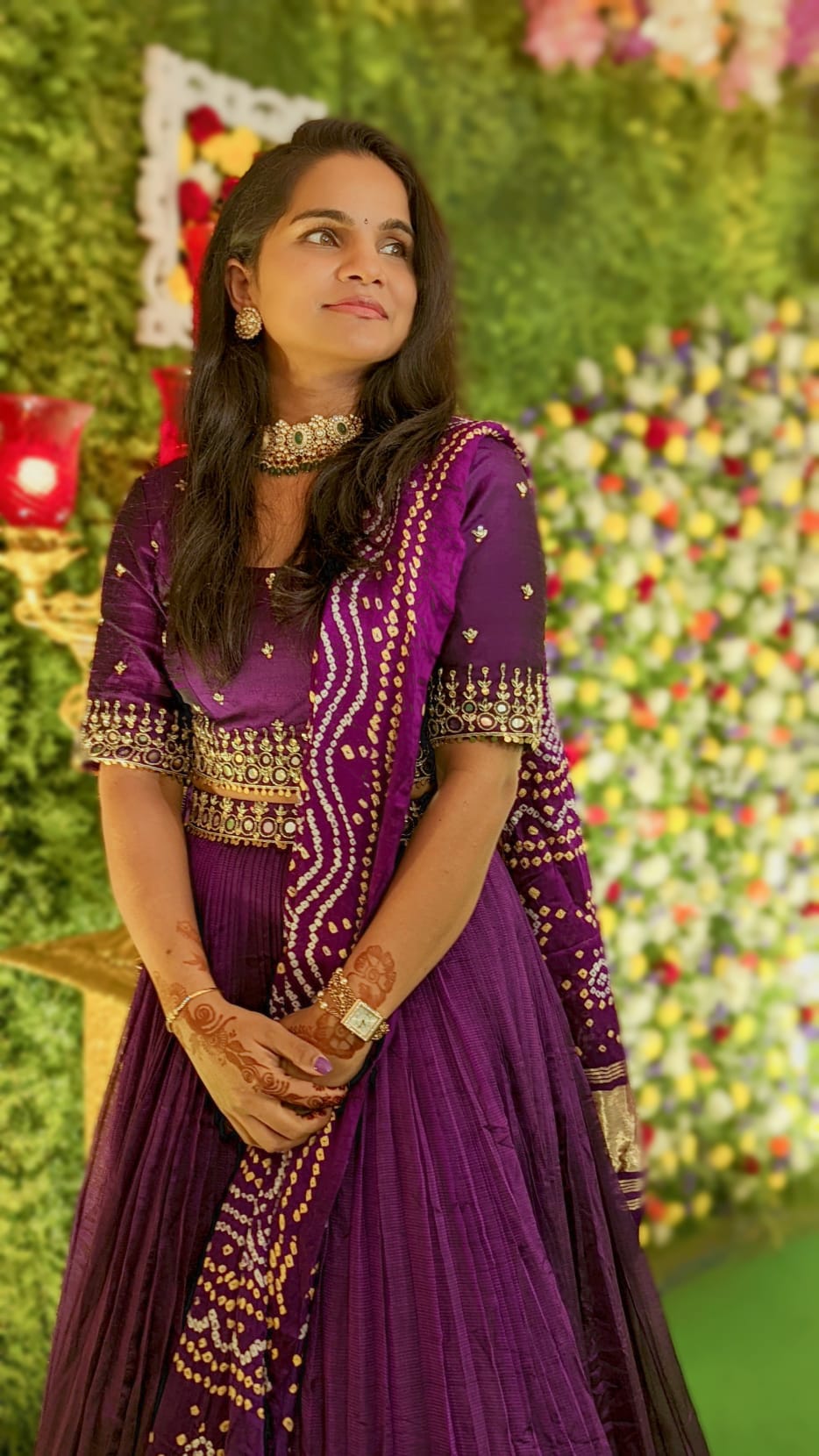 Purple Mangalgiri Silk Lehenga