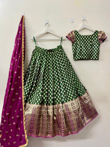 Green Banaras Silk Lehenga