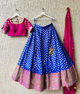 Blue Banaras Silk Lehenga