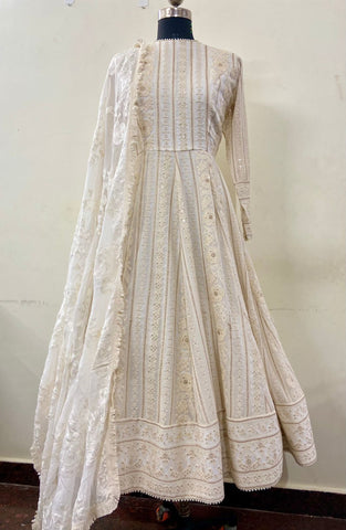 White Chikankari Dress
