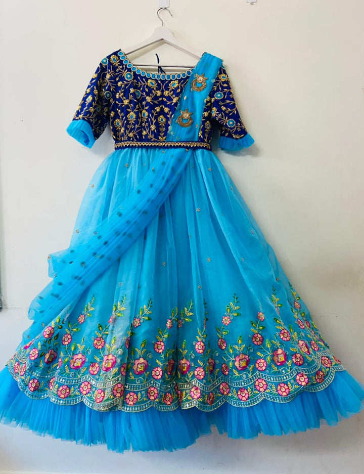 Blue Maggam Dress