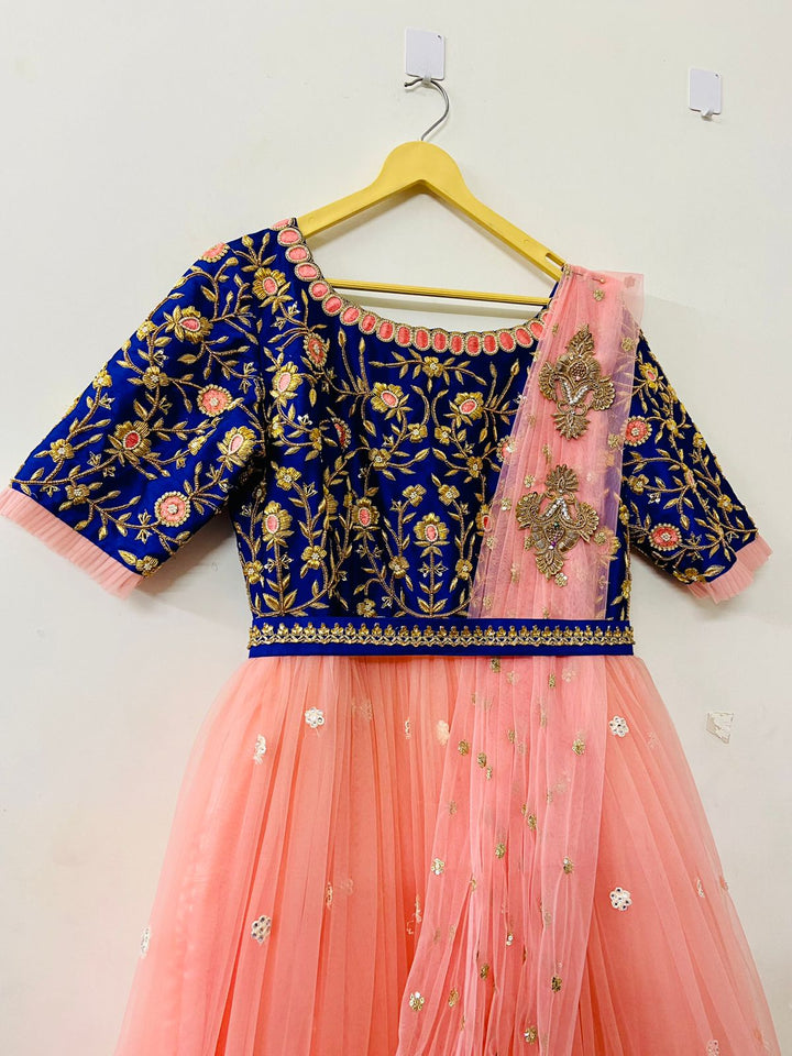 Peach Maggam Dress