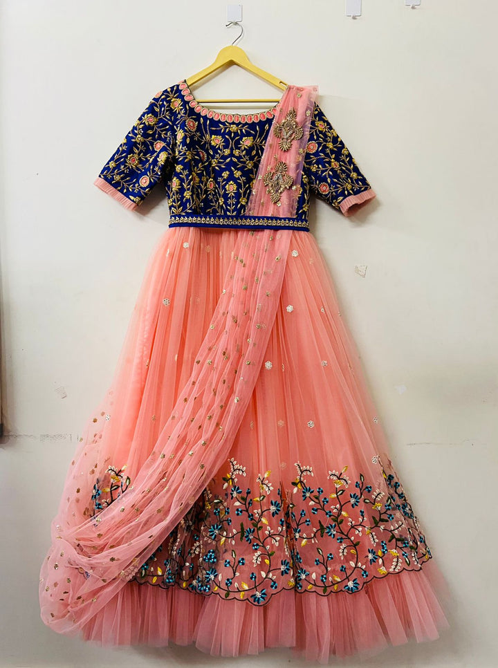 Peach Maggam Dress