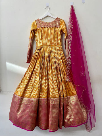 Yellow Banaras Silk Dress