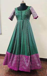 Green Banaras Silk Dress