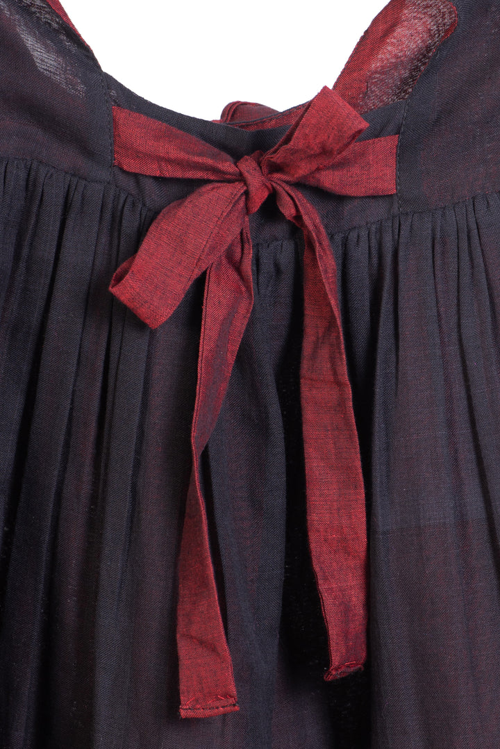 Black and Maroon Zari Cotton dress