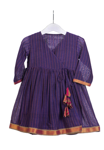 Violet Striped Cotton Dress
