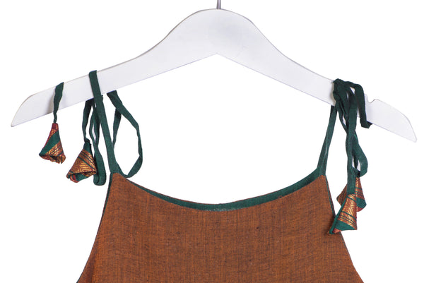 Brown and Green Cotton dress