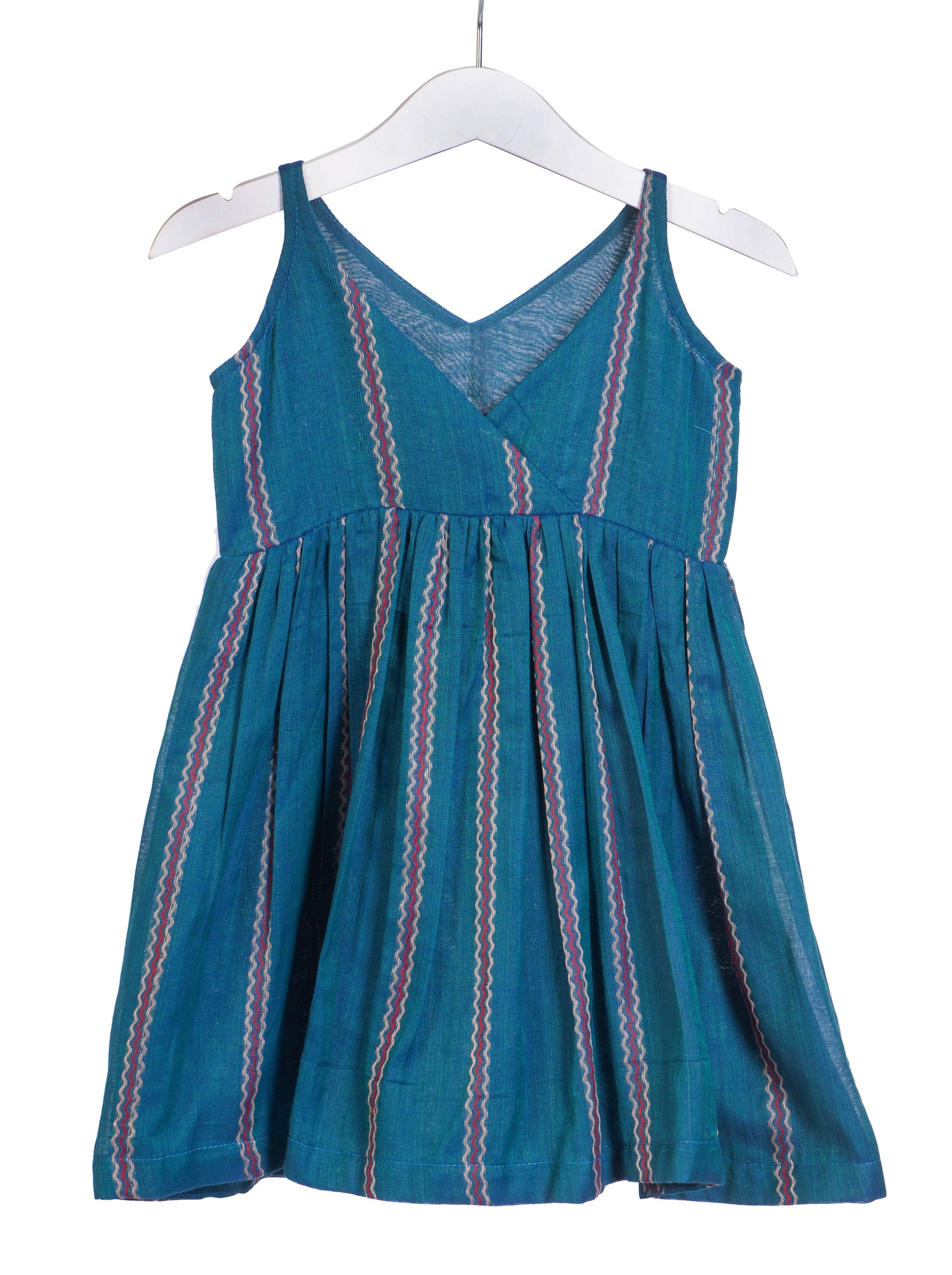 Blue Cotton Striped Frock