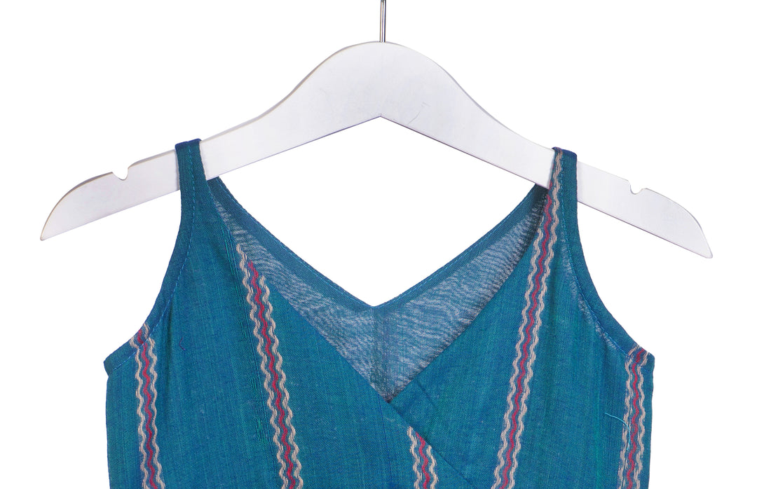 Blue Cotton Striped Frock