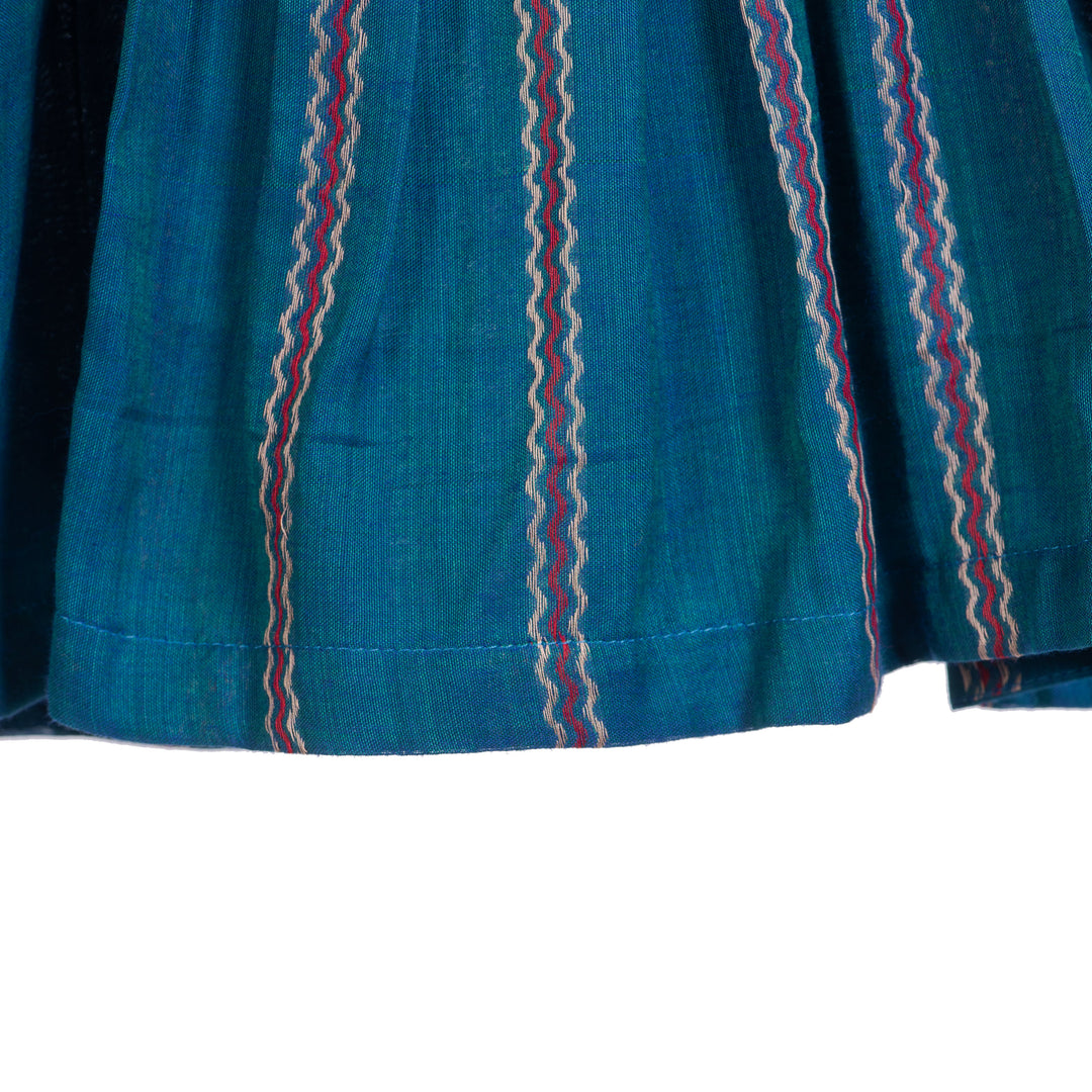 Blue Cotton Striped Frock