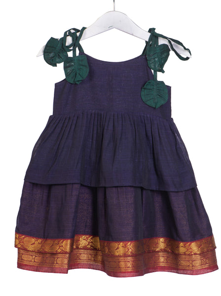 Dark purple Cotton Frilly dress