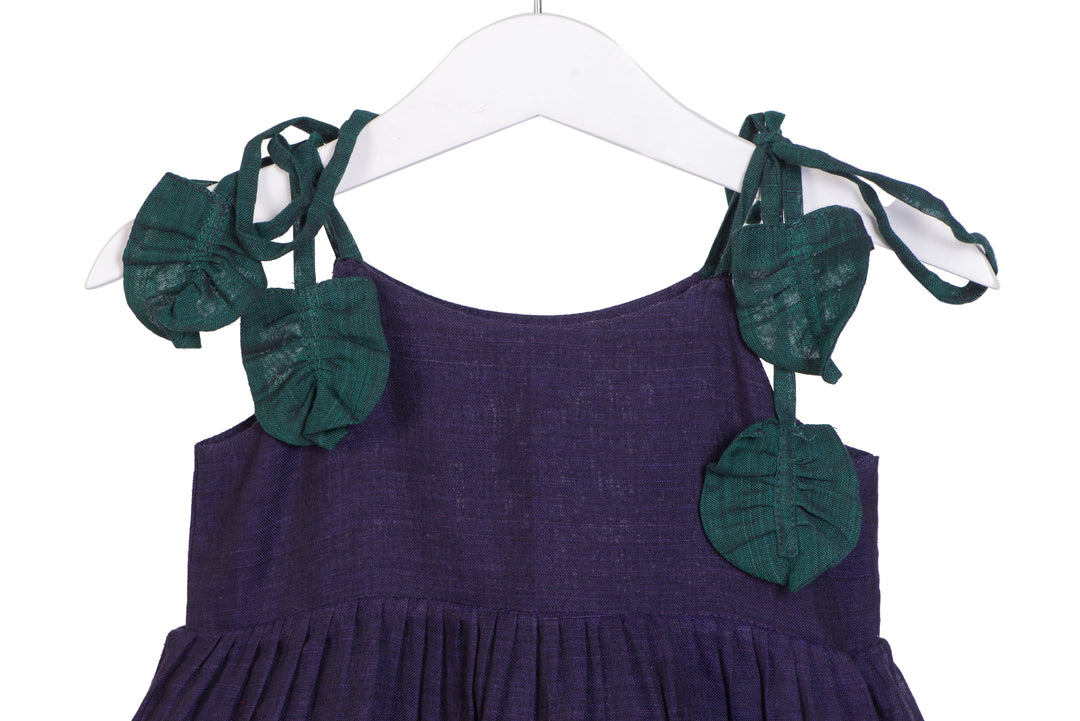 Dark purple Cotton Frilly dress